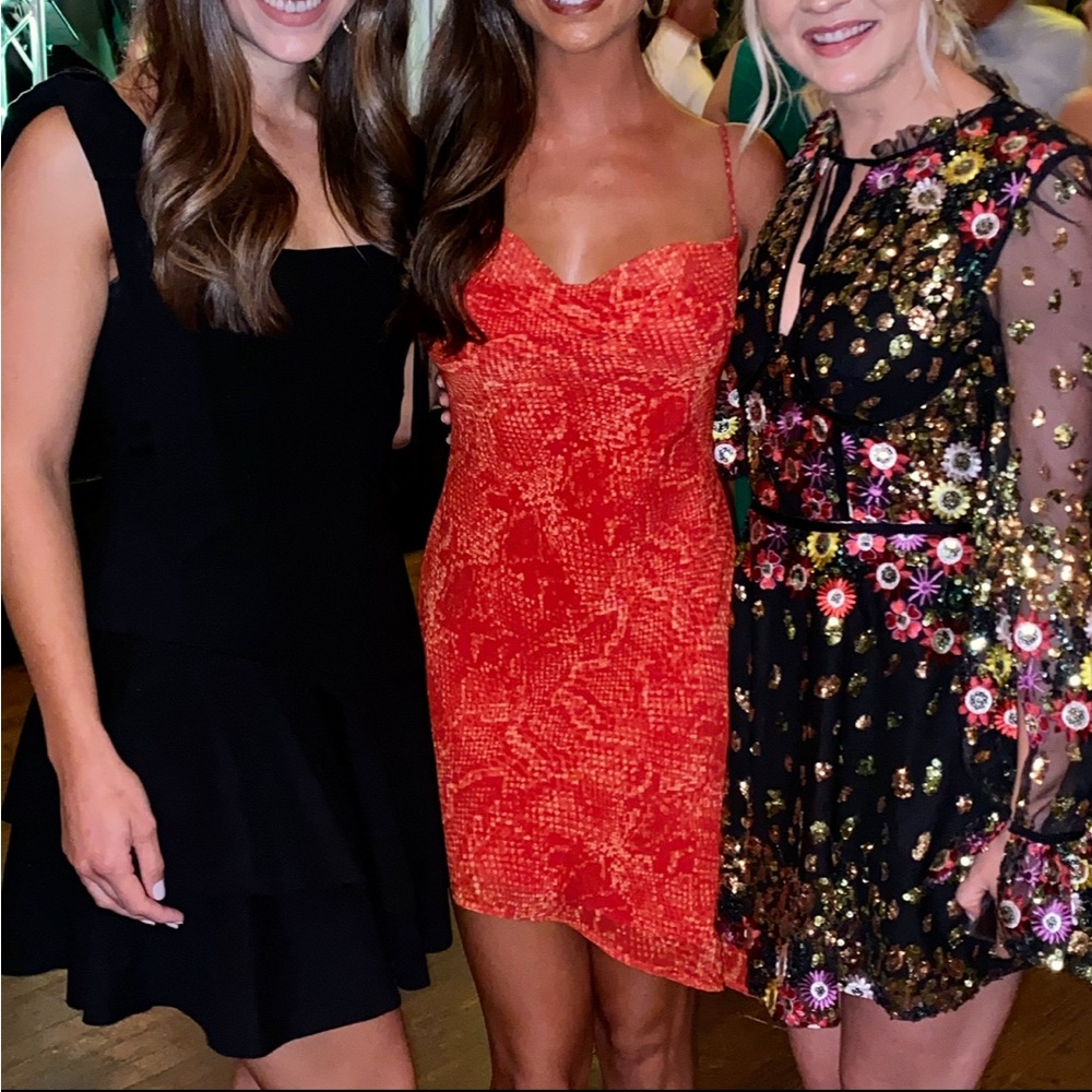 NBD Red Mini Slip Dress